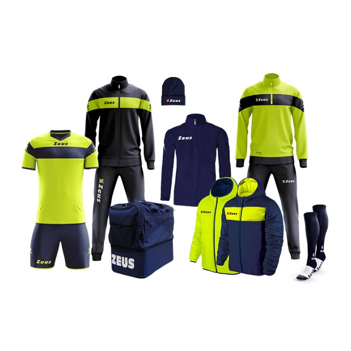 Set complet pentru fotbal Box Apollo, ZEUS - Blue-Yellow Fluo