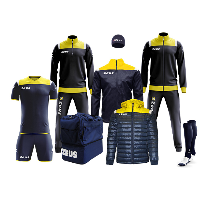 Echipament fotbal complet, Box Vesuvio - Bleumarin / Galben, ZEUS Echipament fotbal complet, Box Vesuvio - Bleumarin / Galben, ZEUS