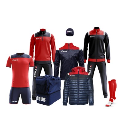Echipament fotbal complet, Box Vesuvio - Bleumarin / Rosu, ZEUS Echipament fotbal complet, Box Vesuvio - Bleumarin / Rosu, ZEUS