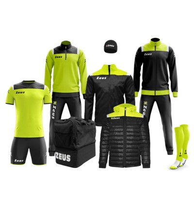 Echipament fotbal complet, Box Vesuvio - Negru / Galben Fluo, ZEUS Echipament fotbal complet, Box Vesuvio - Negru / Galben Fluo, ZEUS