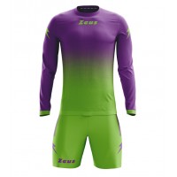 Echipament fotbal cu maneca lunga Kit Eros, ZEUS - Verde-Fluo Violet