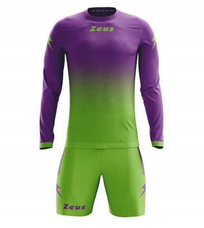 Echipament fotbal cu maneca lunga Kit Eros, ZEUS - Verde-Fluo Violet