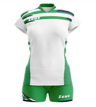 Echipament volei dama Kit Itaca Donna, ZEUS - bianco_verde_blu