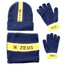 Set caciula, fular si manusi Tris Winter ZEUS - Bleumarin Galben