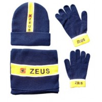 Set caciula, fular si manusi Tris Winter ZEUS - Bleumarin Galben