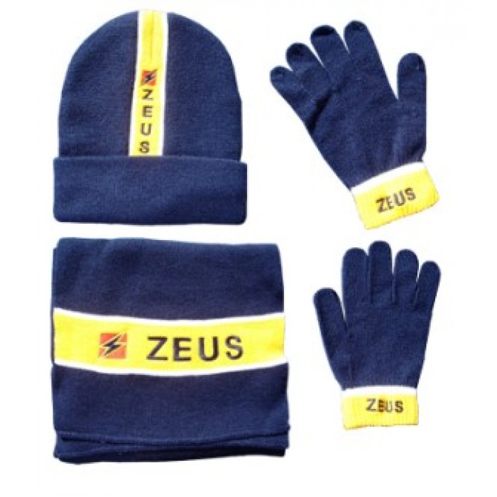 Set caciula, fular si manusi Tris Winter ZEUS - Bleumarin Galben Set caciula, fular si manusi Tris Winter ZEUS - Bleumarin Galben