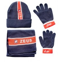 Set caciula, fular si manusi Tris Winter ZEUS - Bleumarin Rosu