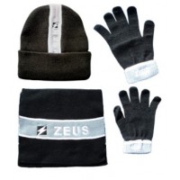 Set caciula, fular si manusi Tris Winter ZEUS - Negru Gri